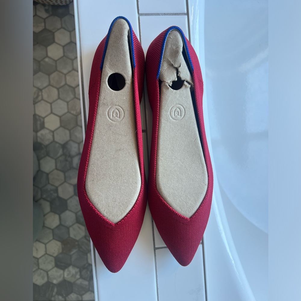 Rothy’s The Point Flats Red Size 10 41 - barely used - Picture 4 of 8